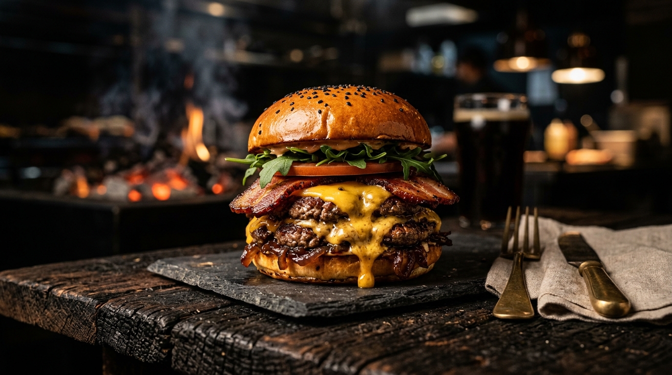 Hamburguesas y sándwiches a la parrilla