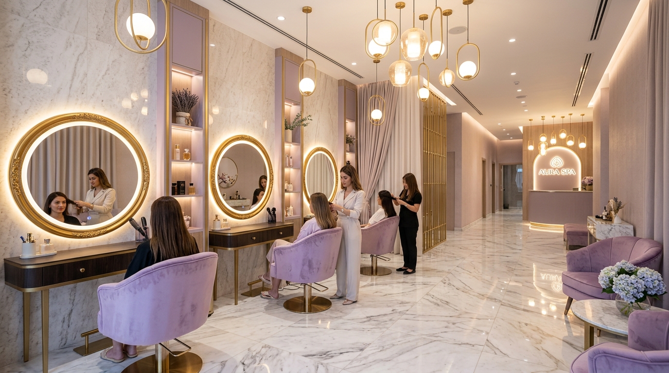 Interior del salón de belleza